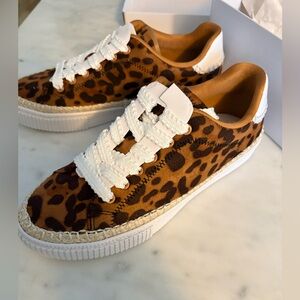 New Marc Fisher Spryng espadrille sneakers leopard size 8